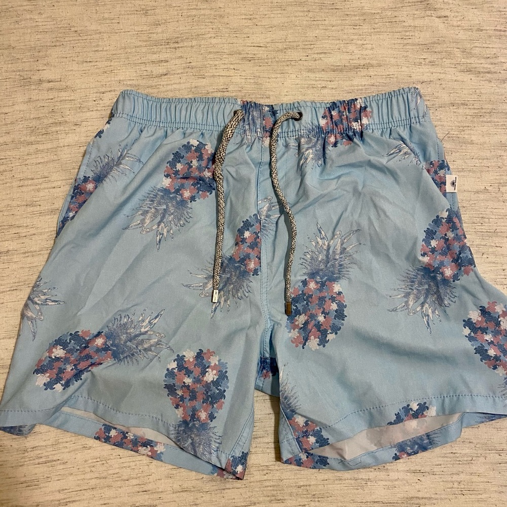 Blue Floral Swimtrunks